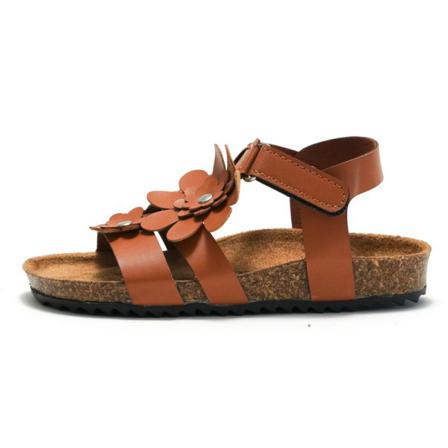 Flickor Med Öppen Tå Platta Sandaler Ankelrem Cork Sandal