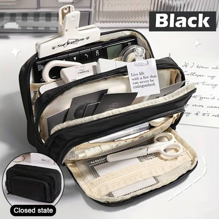 Stor kapacitet 3-lags penal Kawaii penal Sød penholder til studerende tilbage til skolen papirmateriale