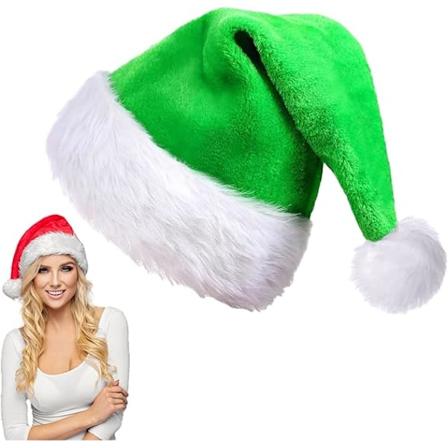 Jultomteluvor för vuxna, julhatt, tjock tomteluva, festdräkt (vuxenversion) Green