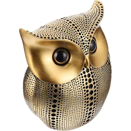 Ugle Statue Dekor Metallisk Gylden Ugle Figurer Hylle Dekorasjoner Dekorativ