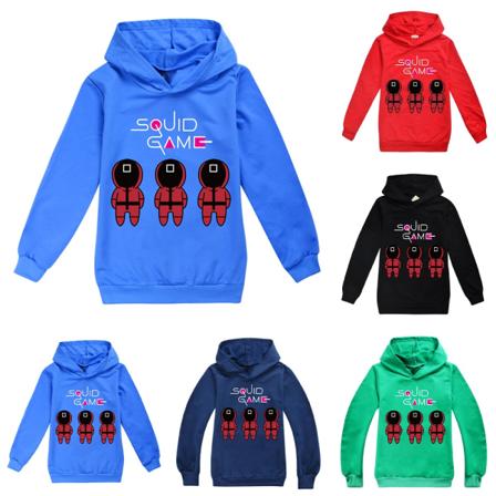 Barn Pojkar Flickor Squid Game Cartoon Hoodies Långärmad Casual Top - Perfet red 140cm