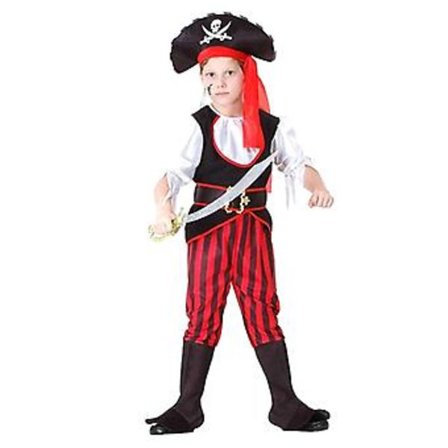 Halloween Barnkostyme for Barn - Piratdrakt med Lang Erme, Mote, Rollelek, Festival (10-12 år, gutt)