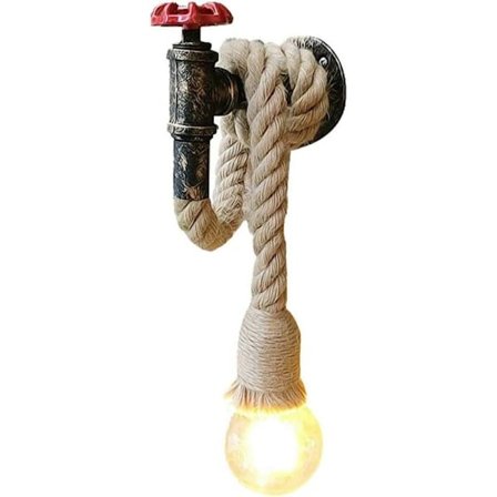 Hamprep vattenpipa industriell belysning retro kreativ vägglampa bordslampa 1 E27 sockel perfekt dekorativ belysning vägglampa