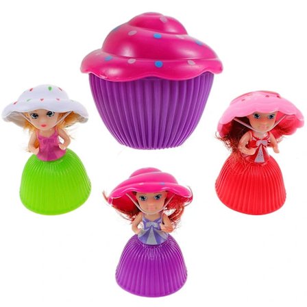 3 stk Prinsessedukker Leketøyssett for Barn Cupcake Overraskelsesleker Dukkehus Cupcake Toppers Overraskelsesdukke 3 stk