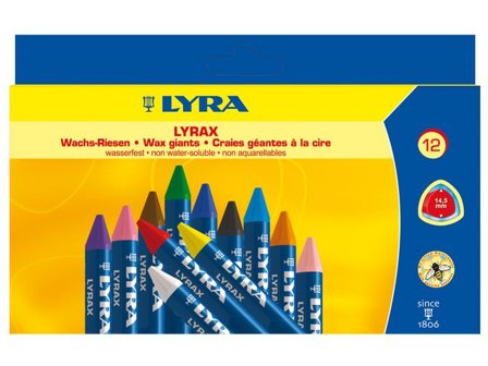 LYRA Bivaxkrita 12 färger - Lyreco - Skola och förskola - Bild och form - Kritor