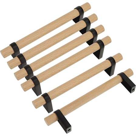 6 kpl säädettävät puiset kaapin vetimet, viimeistelemättömät DIY-vetimet, säädettävät kaksoisreikävetimet, modernit laitteistolipaston vetimet