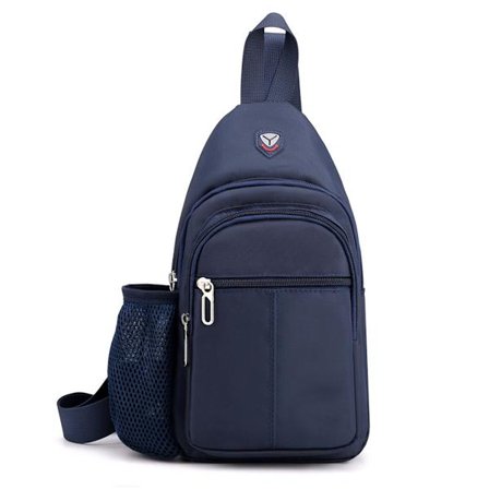 Axelväska för herr och dam, mini crossbody bröstväska ryggsäck med vattenflaskhållare GS