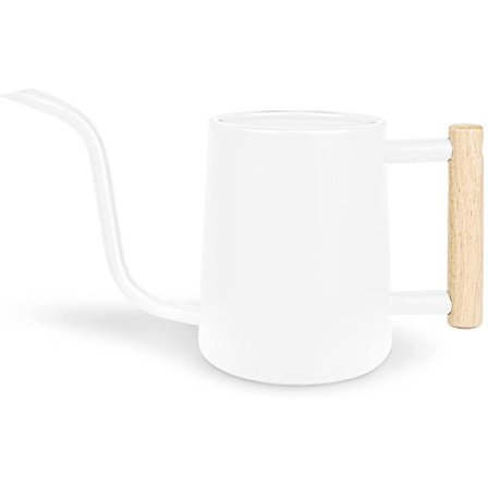 Vattenkanna för inomhusväxter, 35 oz/1000 ml rostfritt stål metall med lång pip för inomhus vit