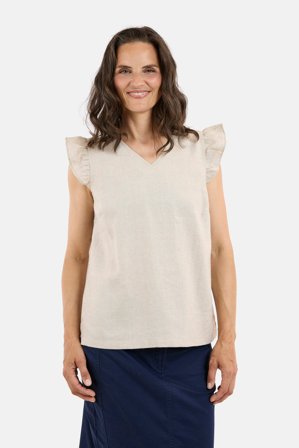 SIGNATURE - Hør Top - Sand