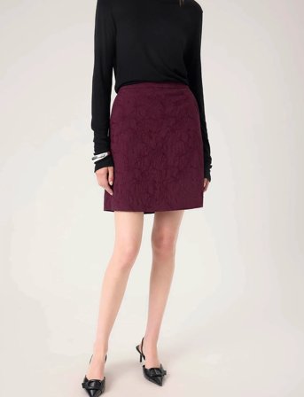 Soaked in Luxury Slmaybel Corinne Aline Skirt - Burgundy - S