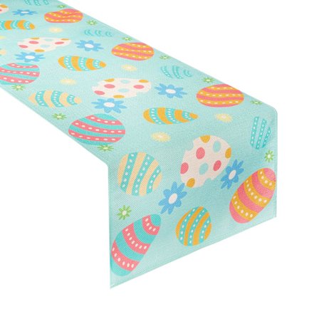 12,9x72 tommer påskedag bordløber, linnedfarvede æg bordløber påske rektangel dug dekorationer til hjem spisestue festival fester