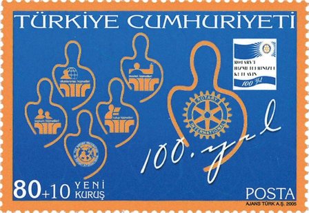 Tyrkiet - Rotary 100 år - Postfrisk frimærke