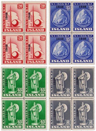 Island - 4-blok sæt AFA 219-222 - Postfrisk