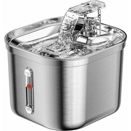 Kattvattenfontän 2,2L Rostfritt Stål med Tyst Pump & Filter[YDE]