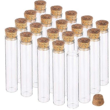 50-pack 25 ml glasrör transparenta dekorationsflaskor med korkproppar för konst och hantverk