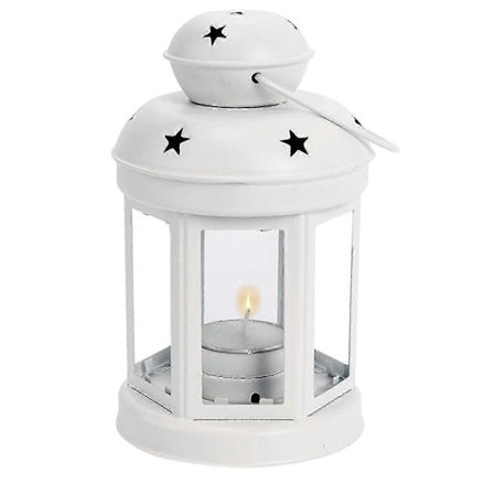 Vintage Hängande Ljuslyktor i Metall, Värmeljushållare, Ljusstake för Bröllop, Hem, Födelsedagsfester Present - Vit