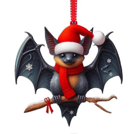 Julepynt med dyr 2D Flad Akryl Juletræsdekoration Tegneserie Blæksprutte/Egern Hængende Ornamenter til Juletræ Hjemmeindretning