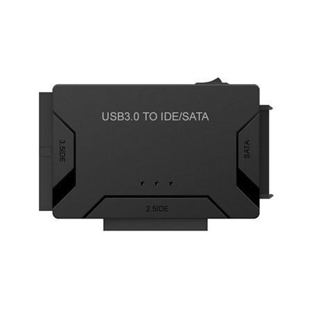 USB 3.0 til IDE/SATA adapter, Universal 2.5"/3.5" HDD/SSD konverter, 12V/2A strømadapter