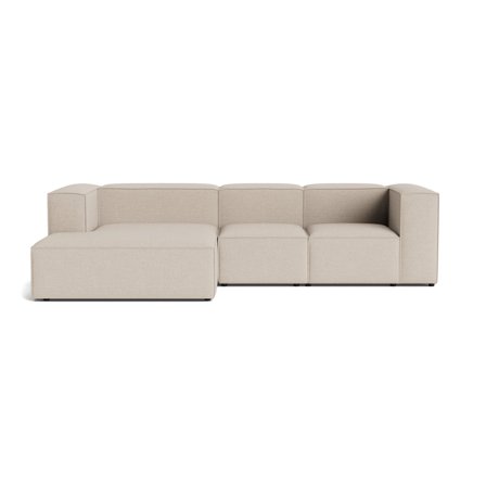 Lissabon Chaiselong Sofa, Venstrevendt, Danubio Beige, 300cm - Slidstærk Kvalitets Sofa med Krydsfiner Ramme - 300x170x72cm