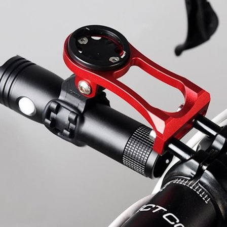 Holdbart cykelcomputerbeslag i metal til Garmin Cateye Bryton Rød