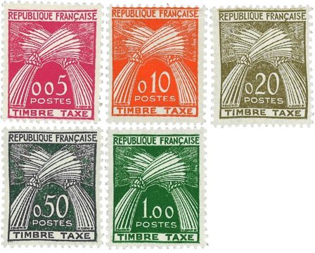 Frankrig 1960 - YT TX90-94 - Portomærker - Postfrisk