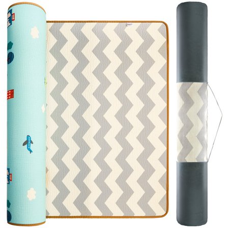 Dobbeltsidet skummåtte XXL - rulle 2 CM (vej og zigzags)