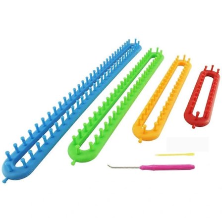 Stickningsram Set med Virknål Kit Garn Snöre Stickor