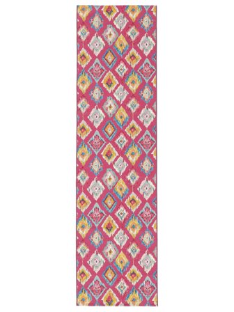 Kirra Ikat Indoor/Outdoor Rug Washable 80X300 Small Pink/Multicolor Runner