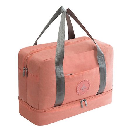 Dww-Pink Color-Travel Bag Sports Bag Travel Duffel Bag Sport Gym Bag with Shoe Compartment, Men/Women Beach Handbag