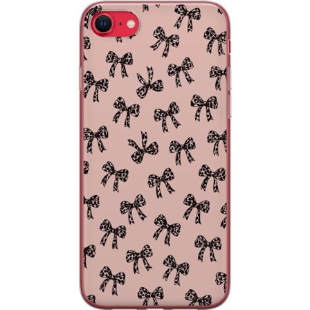 Kompatibelt Mobilskal till Apple Apple iPhone 7 Rosetter leopardmönstrade rosetter rosa bakgrund modeigirlie söt mönster retrostil inredning tapetd