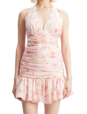 Bardot Mave Halter Neck Mini Dress - Pink - 40
