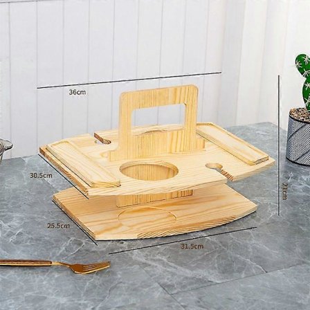 Bærbart vin picnicbord 2 i 1 trævinbord, champagne picnic snackbord til camping, strand