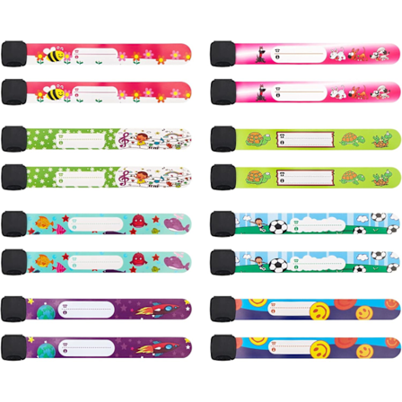 16 stk. Børnesikkerheds-ID Armbånd - Justerbare & Vandtætte Børne-ID Armbånd