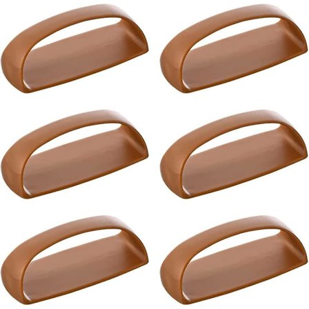 6 stk. selvklæbende håndtag til skabsskuffer, køleskabsdøre, møbelhåndtag, bærbart skydedørshåndtag med tape (lysebrun)