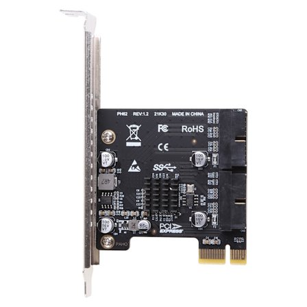 PCI-E USB 3.0 utvidelseskortadapter 2-porter USB3.0 Hub Intern 19/20-pinners overskrift