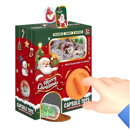 X'max Gave Julerleker Gashapon Maskiner Med 6 Tilfeldige Kapsel Leke Egg Vridningsmaskin Pappeske Overraskelse Blindboks