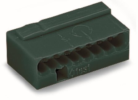 Wago 243-208 Klemme 7 x 10 x 18 mm, 50-pakning Mørkegrå, Installasjonsmaterial