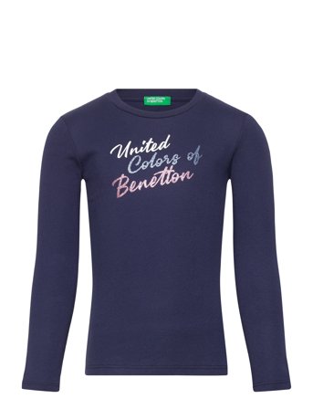 T-Shirt L/S Tops T-shirts Long-sleeved T-shirts Navy United Colors Of Benetton
