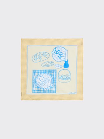 Holzweiler Fine Scarf Picnic - Yellow mix - Unisex - One size