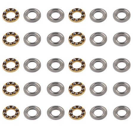 10 stk. Aksialkulelager Plan Aksiallast Stål Hardware Industrielt Mekanisk Utstyr 3613-0516-0008