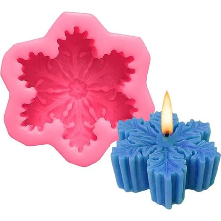 1 stk 3D Snøfnugg Silikonform for å lage lys, cra