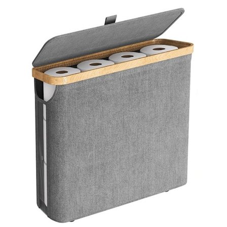 Tvättkorg i Oxfordtyg med lock - Hopfällbar förvaringskorg