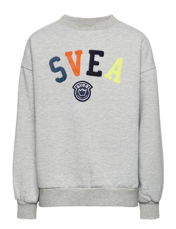 K. Logo Crew Sweat Sweat-shirt Tröja Grå Svea
