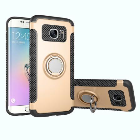 Samsung Galaxy S7 - Flovemes Ringhållarskal i Karbondesign Guld