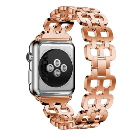 Apple Watch 42mm 8-format rostfritt klockarmband - Roséguld
