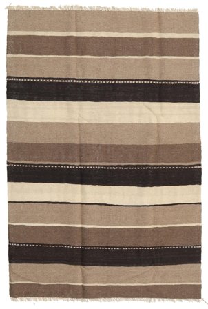 Hand Woven Kilim Rug 134X198 Wool Brown/Orange Small