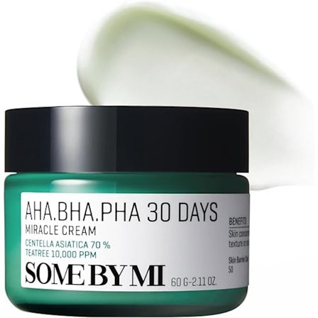 30-Dages Mirakelcreme 60ml - AHA BHA Eksfolierende & Fugtgivende Creme - Porepleje & Udglattende Hud