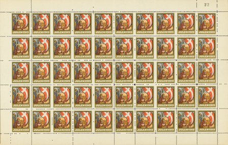 Danmark - julmärkeark 1919 - Ubrugt eller foldet