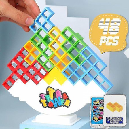 2023 Nytt 48-delars Tetra Tower Balans Staplingsblock Spel Leksak Julgåva