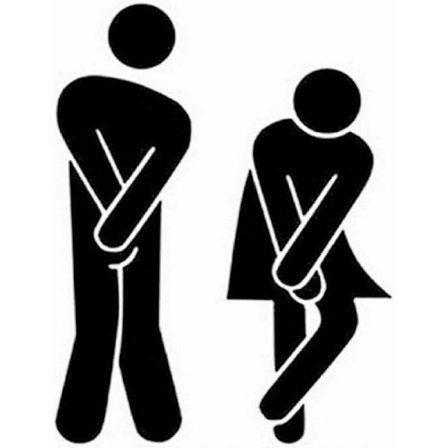 DIY Aftagelig Mand-Kvinde-Vand-Toilet-Badeværelse-WC-skilt, Dørtilbehør, Vægdekal, Boligindretning til børn, Stueudsmykning (sort)